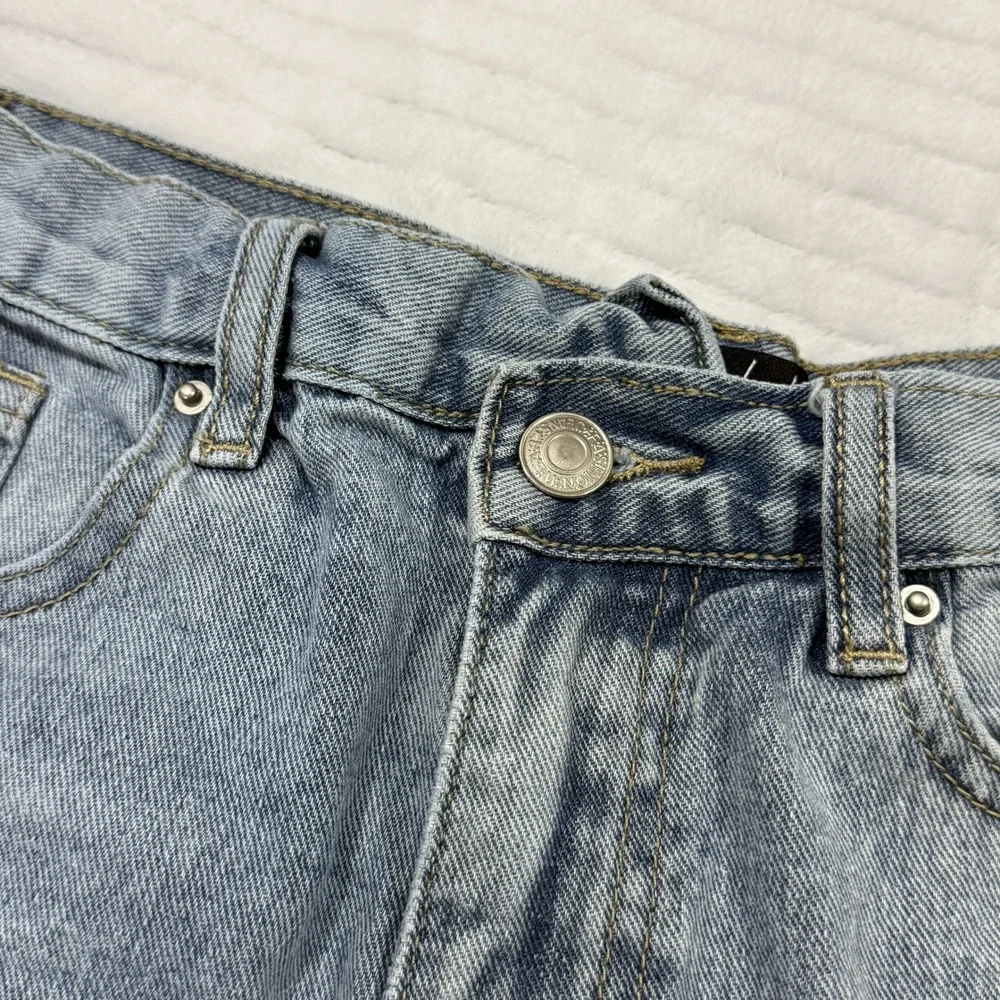 Eyeshock Womens Distressed Denim Shorts Light Wash Blue High Waisted Size M - Picture 9 of 9